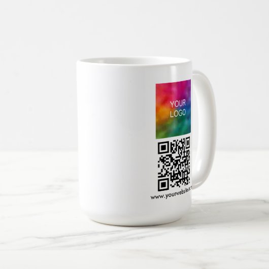Modern Elegant QR Code Upload Logo Template Kaffeetasse (VorderseiteRechts)