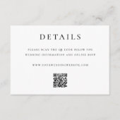 Modern Elegant QR Code Wedding Details Begleitkarte (Vorderseite)