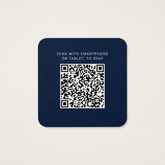 Modern Elegant QR Code Wedding RSVP Card (Rückseite)