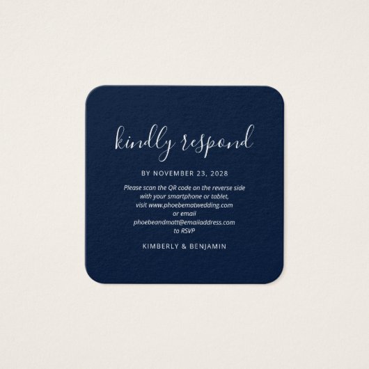 Modern Elegant QR Code Wedding RSVP Card (Vorderseite)