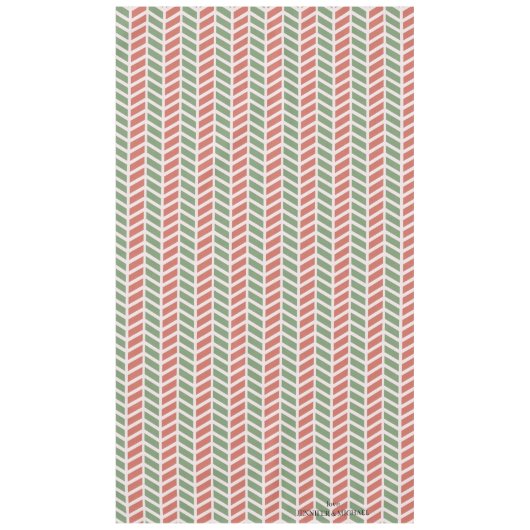 Modern elegant red green pastel Christmas Tischdecke (Vorderseite)