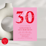 Modern Elegant Rosa Rot Hallo 30. Geburtstag Party Einladung<br><div class="desc">Feiern Sie Ihren Meilenstein mit Stil mit unserer modernen eleganten Rosa und Rot Hallo 30. Geburtstag Party Einladung! Dieses elegante und raffinierte Design vereint Rosa und Rot in einer lebendigen Mischung und vereint perfekt das Erlebnis der 30er Jahre. Diese Einladung Set mit schlanker Typografie und modernen Akzenten den Ton für...</div>