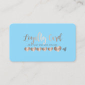 Modern Elegant Rose Gold Hearts Light Blue Treuekarte (Vorderseite)