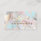 Modern Elegant Rose Gold Hearts Opal Stone Treuekarte (Vorderseite)