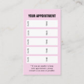 Modern Elegant Rose White Black Salon Terminkarte (Vorderseite)