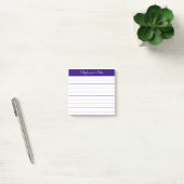 Modern Elegant Royal Purple Personalized Lined Post-it Klebezettel (Büro)