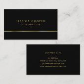 Modern Elegant Schwarz und Gold Visitenkarte (Vorne/Hinten)