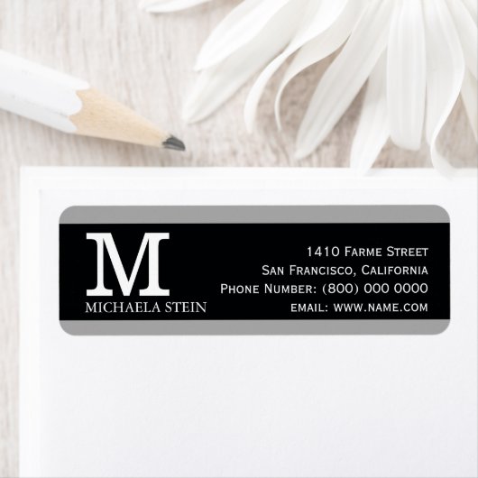 modern & elegant, schwarz & weiß, mit Monogramm (Insitu)