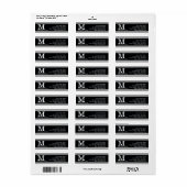 modern & elegant, schwarz & weiß, mit Monogramm (Vorne)