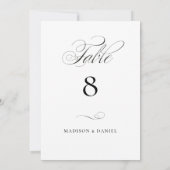 Modern Elegant Script Classic Wedding Table Number (Rückseite)