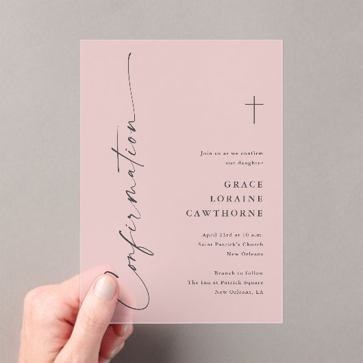 Modern Elegant Script Confirmation Acryleinladungen (Insitu (Handheld))