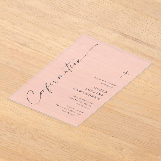 Modern Elegant Script Confirmation Acryleinladungen (Ablage )