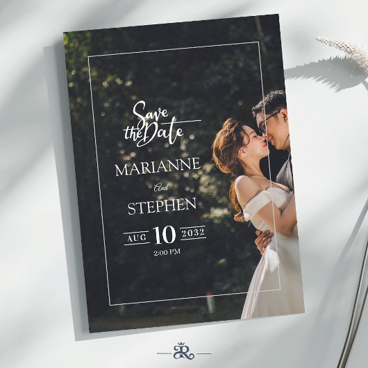 Modern Elegant Script Custom Photo Wedding  Einladung