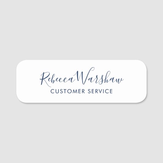 Modern Elegant Script Employees Magnetic Namensschild (Vorderseite)