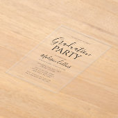 Modern Elegant Script Graduation Party Acryleinladungen (Ablage )
