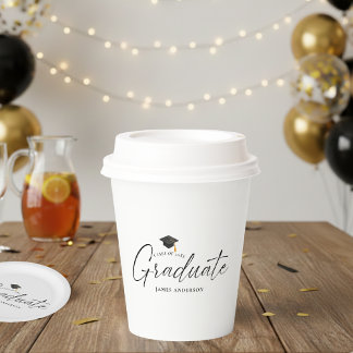 Modern Elegant Script Graduation Party Pappbecher