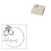 Modern Elegant Script Lemon Return Address Gummistempel (Stempel)