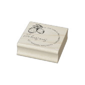 Modern Elegant Script Lemon Return Address Gummistempel (Stempel)