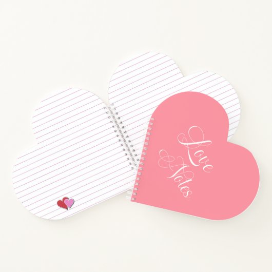 Modern Elegant Script Personalized Pink Love Notes Notizblock (Innenseite)