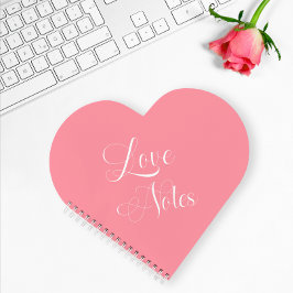 Modern Elegant Script Personalized Pink Love Notes Notizblock