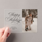 Modern Elegant Script Photo Collage Christmas Card Acryleinladungen (Insitu (Handheld))