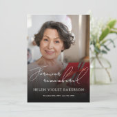 Modern Elegant Script Photo Funeral Flat Programm (Stehend Vorderseite)