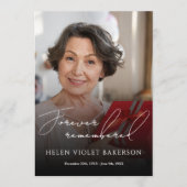 Modern Elegant Script Photo Funeral Flat Programm (Vorderseite)