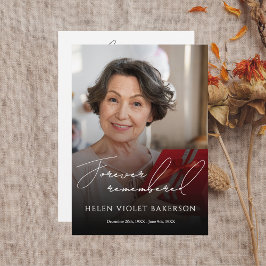 Modern Elegant Script Photo Funeral Flat Programm