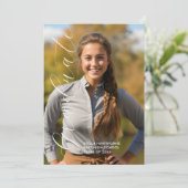 Modern Elegant Script Photo Graduation Ankündigung (Stehend Vorderseite)