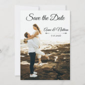 Modern Elegant Script Photo Wedding Save The Date (Vorderseite)