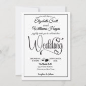 Modern Elegant Script QR Code Photo Budget Wedding Einladung (Vorderseite)