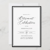 Modern Elegant Script Retirement Celebration Einladung (Vorderseite)