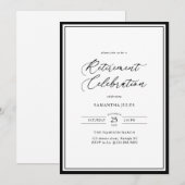 Modern Elegant Script Retirement Celebration Einladung (Vorne/Hinten)