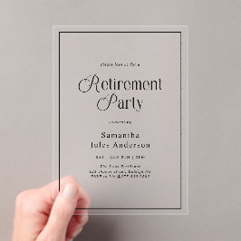 Modern Elegant Script Retirement Party  Acryleinladungen