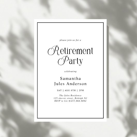 Modern Elegant Script Retirement Party  Einladung