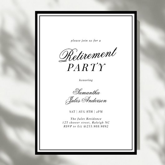 Modern Elegant Script Retirement Party  Einladung