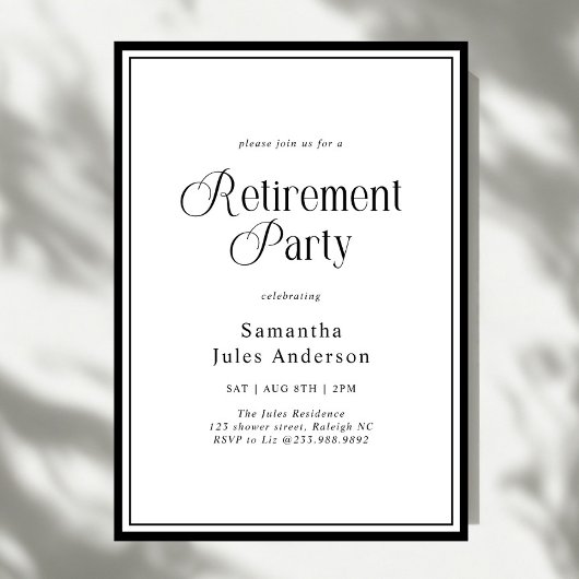 Modern Elegant Script Retirement Party  Einladung