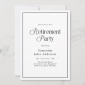Modern Elegant Script Retirement Party  Einladung (Vorderseite)