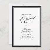Modern Elegant Script Retirement Party  Einladung (Vorderseite)