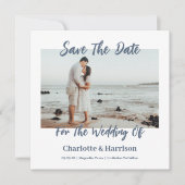Modern Elegant Script Wedding Photo Save The Date (Vorderseite)