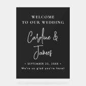 Modern Elegant Script Wedding Welcome Acrylic Sig Acrylschild (Vorderseite)