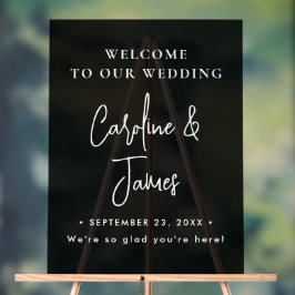 Modern Elegant Script Wedding Welcome Acrylic Sig Acrylschild
