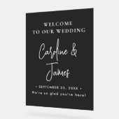 Modern Elegant Script Wedding Welcome  Acrylic Sig Acrylschild (Winkel)