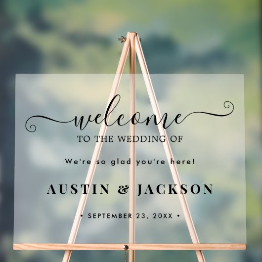 Modern Elegant Script Wedding Welcome Acrylschild (Neutral)