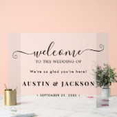 Modern Elegant Script Wedding Welcome  Acrylschild (Hochzeit)