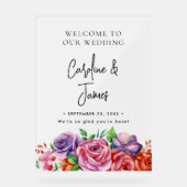 Modern Elegant Script Wedding Welcome Acrylschild (Vorderseite)