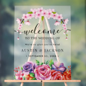 Modern Elegant Script Wedding Welcome  Acrylschild (Neutral)