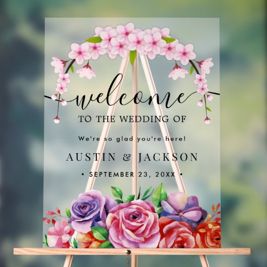 Modern Elegant Script Wedding Welcome Acrylschild (Neutral)