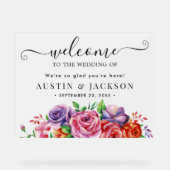 Modern Elegant Script Wedding Welcome  Acrylschild (Vorderseite)