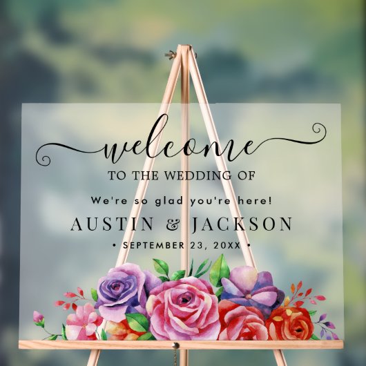 Modern Elegant Script Wedding Welcome Acrylschild (Neutral)